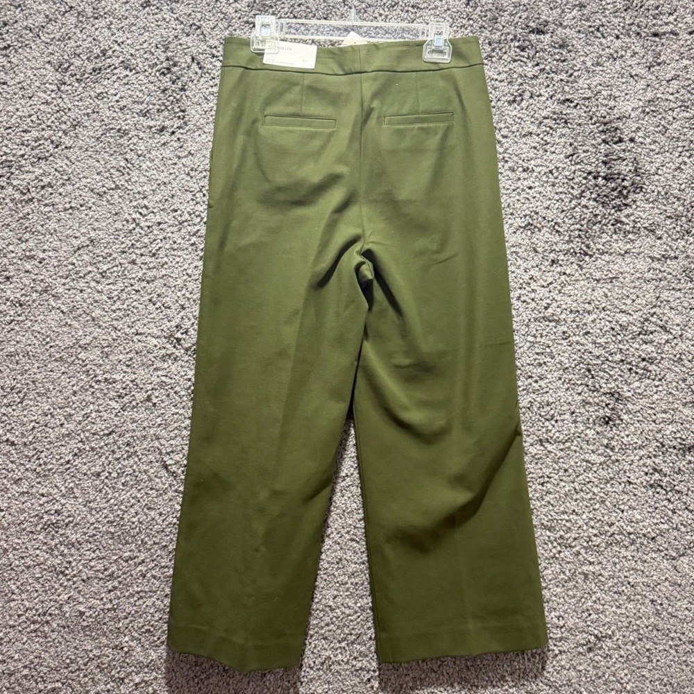 NWT Ann Taylor Factory Wide Leg Pants Womens 4 Green High Rise Ankle Trousers - Picture 3 of 8